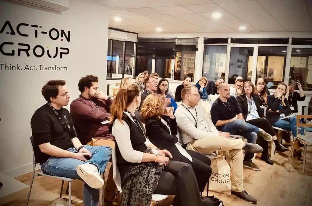 Photo pendant la présentation à l'afterwork business IA & RH à Lille