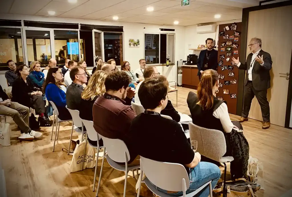 Photo d'ambiance pendant la présentation à l'afterwork business IA & RH à Lille