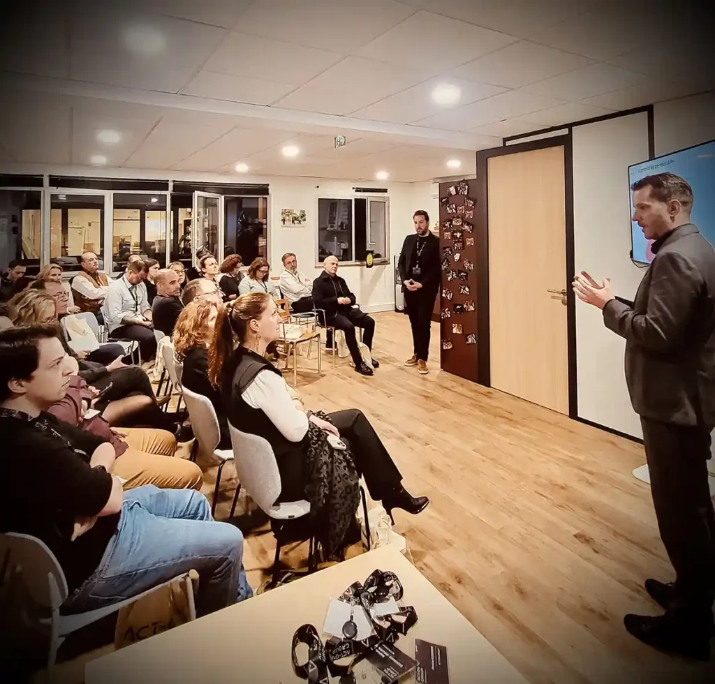 Photo pendant la présentation de Jean-Clément Blancher à l'afterwork business IA & RH à Lille